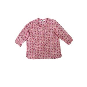 Dolma Top Blouse Womens Large Medium 3/4 Sleeve Boho Colorful Print